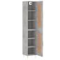 vidaXL Aparador de madera contrachapada gris hormigón 34,5x34x180 cm vidaXL Aparador de madera contrachapada gris hormigón 34,5x34x180 cm