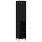 vidaXL Aparador de madera contrachapada negro 34,5x34x180 cm vidaXL Aparador de madera contrachapada negro 34,5x34x180 cm