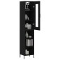 vidaXL Aparador de madera contrachapada negro 34,5x34x180 cm vidaXL Aparador de madera contrachapada negro 34,5x34x180 cm