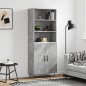 vidaXL Aparador alto madera contrachapada gris hormigón 69,5x34x180 cm vidaXL Aparador alto madera contrachapada gris hormigón 69,5x34x180 cm