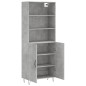 vidaXL Aparador alto madera contrachapada gris hormigón 69,5x34x180 cm vidaXL Aparador alto madera contrachapada gris hormigón 69,5x34x180 cm