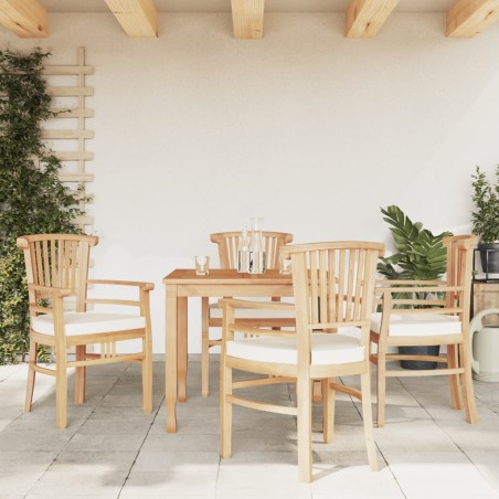 vidaXL Juego de comedor para jardín 5 piezas madera maciza de teca