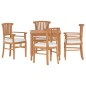 vidaXL Juego de comedor para jardín 5 piezas madera maciza de teca vidaXL Juego de comedor para jardín 5 piezas madera maciza de teca