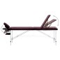 vidaXL Camilla de masaje plegable 3 zonas aluminio morado vino vidaXL Camilla de masaje plegable 3 zonas aluminio morado vino
