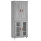 vidaXL Aparador alto madera contrachapada gris sonoma 69,5x34x180 cm vidaXL Aparador alto madera contrachapada gris sonoma 69,5x34x180 cm