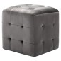 vidaXL Puf 2 unidades terciopelo gris 30x30x30 cm