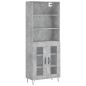 vidaXL Aparador alto madera contrachapada gris hormigón 69,5x34x180 cm vidaXL Aparador alto madera contrachapada gris hormigón 69,5x34x180 cm