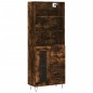 vidaXL Aparador alto madera contrachapada roble ahumado 69,5x34x180 cm