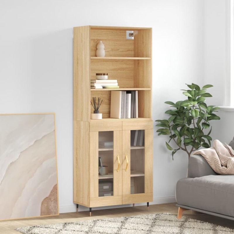 vidaXL Aparador alto madera contrachapada color roble 69,5x34x180 cm vidaXL Aparador alto madera contrachapada color roble 69,5x34x180 cm