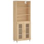 vidaXL Aparador alto madera contrachapada color roble 69,5x34x180 cm vidaXL Aparador alto madera contrachapada color roble 69,5x34x180 cm