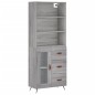 vidaXL Aparador alto madera contrachapada gris sonoma 69,5x34x180 cm vidaXL Aparador alto madera contrachapada gris sonoma 69,5x34x180 cm