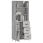 vidaXL Aparador alto madera contrachapada gris sonoma 69,5x34x180 cm vidaXL Aparador alto madera contrachapada gris sonoma 69,5x34x180 cm