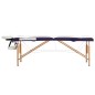 vidaXL Camilla de masaje plegable 2 zonas madera blanco y morado vidaXL Camilla de masaje plegable 2 zonas madera blanco y morado