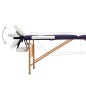 vidaXL Camilla de masaje plegable 2 zonas madera blanco y morado vidaXL Camilla de masaje plegable 2 zonas madera blanco y morado