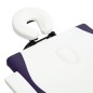 vidaXL Camilla de masaje plegable 2 zonas madera blanco y morado vidaXL Camilla de masaje plegable 2 zonas madera blanco y morado