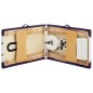 vidaXL Camilla de masaje plegable 2 zonas madera blanco y morado vidaXL Camilla de masaje plegable 2 zonas madera blanco y morado