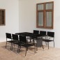 vidaXL Juego de comedor para jardín 7 piezas ratán sintético negro vidaXL Juego de comedor para jardín 7 piezas ratán sintético negro