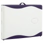 vidaXL Camilla de masaje plegable 2 zonas madera blanco y morado vidaXL Camilla de masaje plegable 2 zonas madera blanco y morado