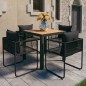 vidaXL Set de comedor de jardín de 5 piezas PVC ratán negro y marrón vidaXL Set de comedor de jardín de 5 piezas PVC ratán negro y marrón