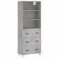 vidaXL Aparador alto madera contrachapada gris hormigón 69,5x34x180 cm vidaXL Aparador alto madera contrachapada gris hormigón 69,5x34x180 cm
