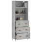 vidaXL Aparador alto madera contrachapada gris hormigón 69,5x34x180 cm vidaXL Aparador alto madera contrachapada gris hormigón 69,5x34x180 cm