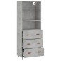 vidaXL Aparador alto madera contrachapada gris hormigón 69,5x34x180 cm vidaXL Aparador alto madera contrachapada gris hormigón 69,5x34x180 cm