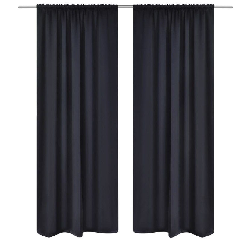 2 cortinas negras oscuras con jaretas, blackout 135 x 245 cm 2 cortinas negras oscuras con jaretas, blackout 135 x 245 cm
