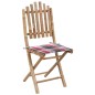 vidaXL Set de comedor exterior plegable 5 piezas con cojines bambú vidaXL Set de comedor exterior plegable 5 piezas con cojines bambú