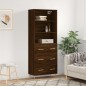 vidaXL Aparador alto madera contrachapada marrón roble 69,5x34x180 cm vidaXL Aparador alto madera contrachapada marrón roble 69,5x34x180 cm