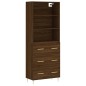 vidaXL Aparador alto madera contrachapada marrón roble 69,5x34x180 cm vidaXL Aparador alto madera contrachapada marrón roble 69,5x34x180 cm