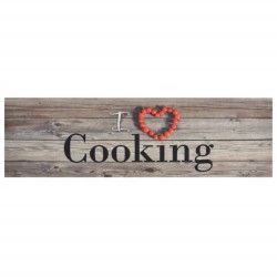 vidaXL Alfombra de cocina lavable terciopelo Cooking gris 45x150 cm