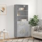 vidaXL Aparador alto madera contrachapada gris hormigón 69,5x34x180 cm vidaXL Aparador alto madera contrachapada gris hormigón 69,5x34x180 cm