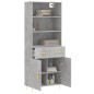 vidaXL Aparador alto madera contrachapada gris hormigón 69,5x34x180 cm vidaXL Aparador alto madera contrachapada gris hormigón 69,5x34x180 cm