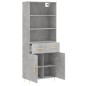 vidaXL Aparador alto madera contrachapada gris hormigón 69,5x34x180 cm vidaXL Aparador alto madera contrachapada gris hormigón 69,5x34x180 cm