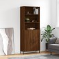 vidaXL Aparador alto madera contrachapada marrón roble 69,5x34x180 cm vidaXL Aparador alto madera contrachapada marrón roble 69,5x34x180 cm