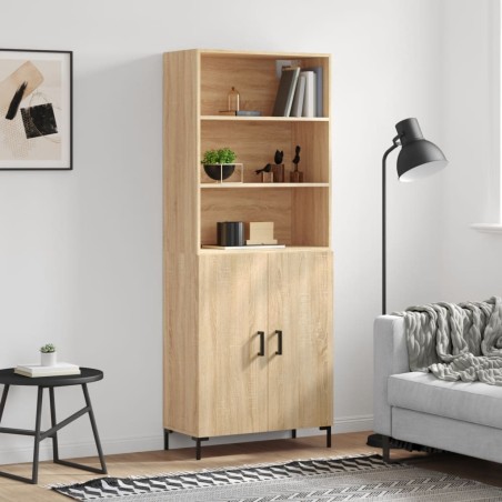 vidaXL Aparador alto madera contrachapada color roble 69,5x34x180 cm