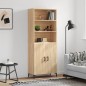 vidaXL Aparador alto madera contrachapada color roble 69,5x34x180 cm vidaXL Aparador alto madera contrachapada color roble 69,5x34x180 cm