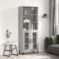 vidaXL Aparador alto madera contrachapada gris sonoma 69,5x34x180 cm vidaXL Aparador alto madera contrachapada gris sonoma 69,5x34x180 cm