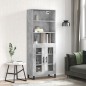 vidaXL Aparador alto madera contrachapada gris hormigón 69,5x34x180 cm vidaXL Aparador alto madera contrachapada gris hormigón 69,5x34x180 cm