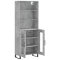 vidaXL Aparador alto madera contrachapada gris hormigón 69,5x34x180 cm vidaXL Aparador alto madera contrachapada gris hormigón 69,5x34x180 cm