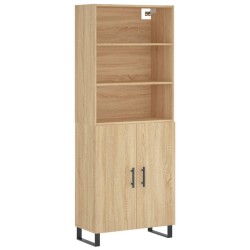 vidaXL Aparador alto madera contrachapada color roble 69,5x34x180 cm