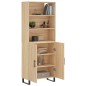 vidaXL Aparador alto madera contrachapada color roble 69,5x34x180 cm