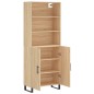 vidaXL Aparador alto madera contrachapada color roble 69,5x34x180 cm