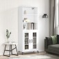 vidaXL Aparador alto madera contrachapada blanco 69,5x34x180 cm vidaXL Aparador alto madera contrachapada blanco 69,5x34x180 cm