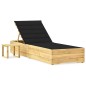 vidaXL Tumbona de jardín con mesa y cojín de madera de pino impregnada vidaXL Tumbona de jardín con mesa y cojín de madera de pino impregnada