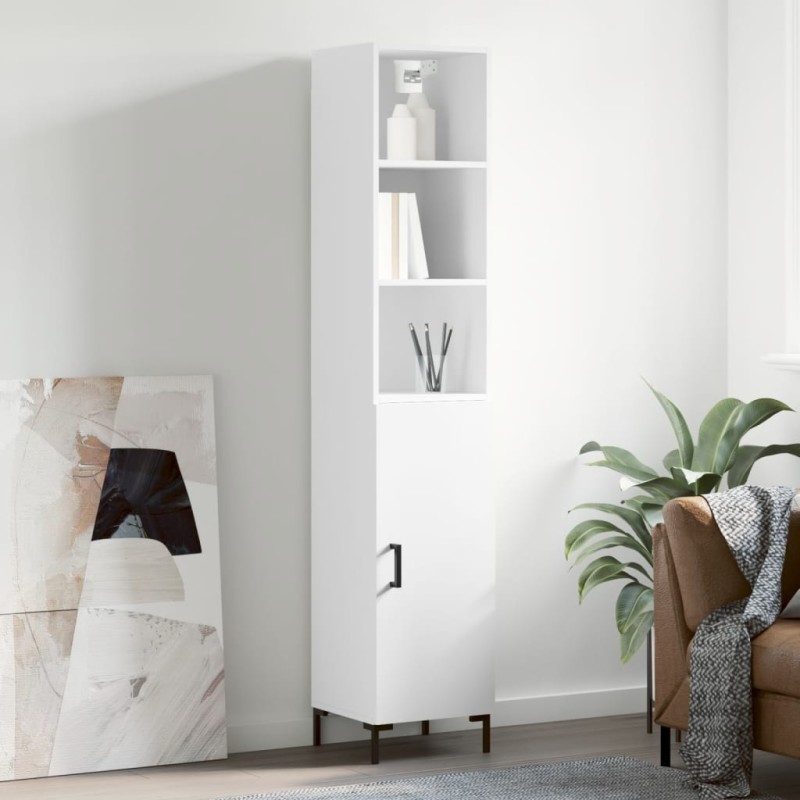 vidaXL Aparador alto madera contrachapada blanco 34,5x34x180 cm vidaXL Aparador alto madera contrachapada blanco 34,5x34x180 cm