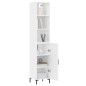 vidaXL Aparador alto madera contrachapada blanco 34,5x34x180 cm vidaXL Aparador alto madera contrachapada blanco 34,5x34x180 cm