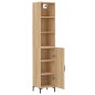 vidaXL Aparador de madera contrachapada roble Sonoma 34,5x34x180 cm vidaXL Aparador de madera contrachapada roble Sonoma 34,5x34x180 cm