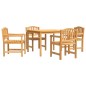 vidaXL Juego de comedor para jardín 5 piezas madera maciza de teca vidaXL Juego de comedor para jardín 5 piezas madera maciza de teca
