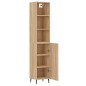 vidaXL Aparador de madera contrachapada roble Sonoma 34,5x34x180 cm vidaXL Aparador de madera contrachapada roble Sonoma 34,5x34x180 cm